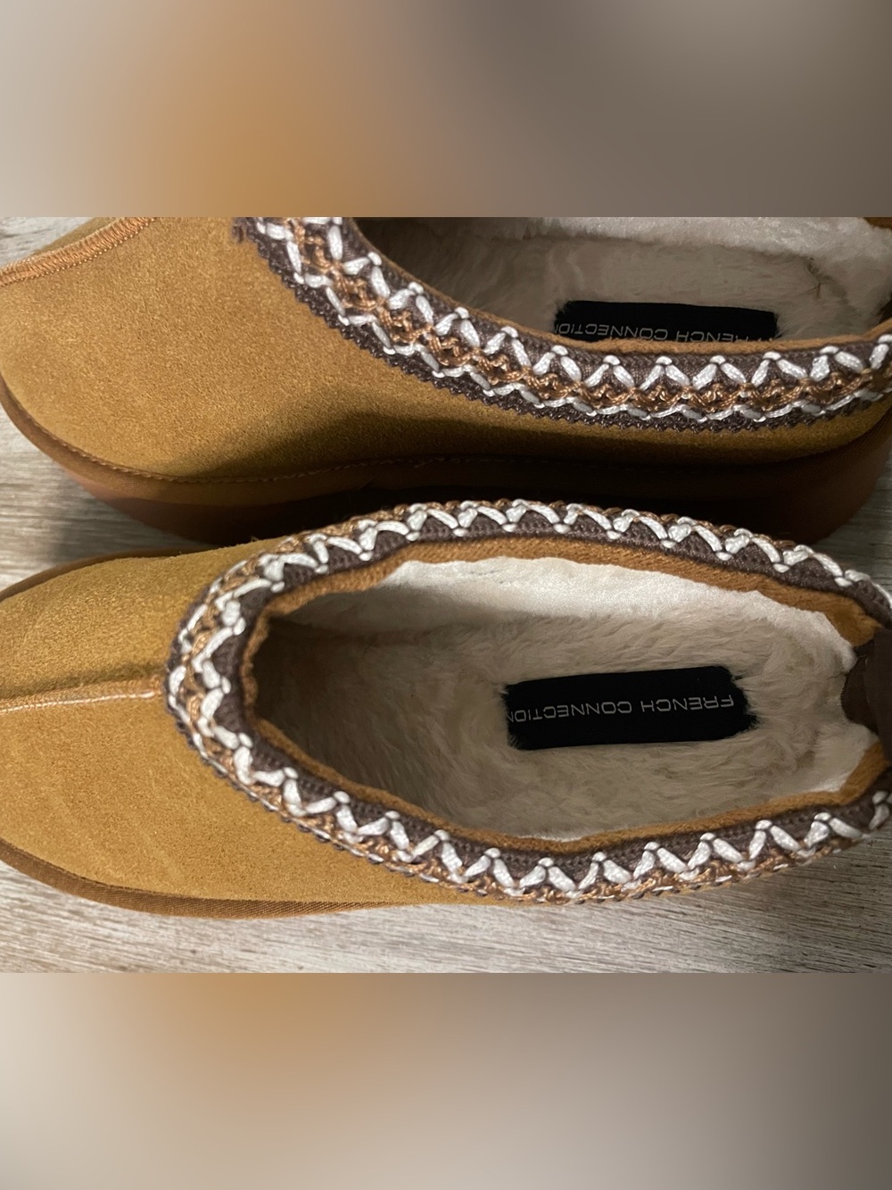 French Connection - Women’s Platform Slip-On Clog in Camel Brown - Picture 5 of 11